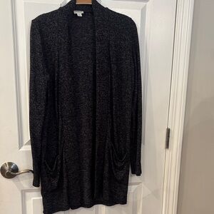 J. Crew Women's Black Open Front Cardigan